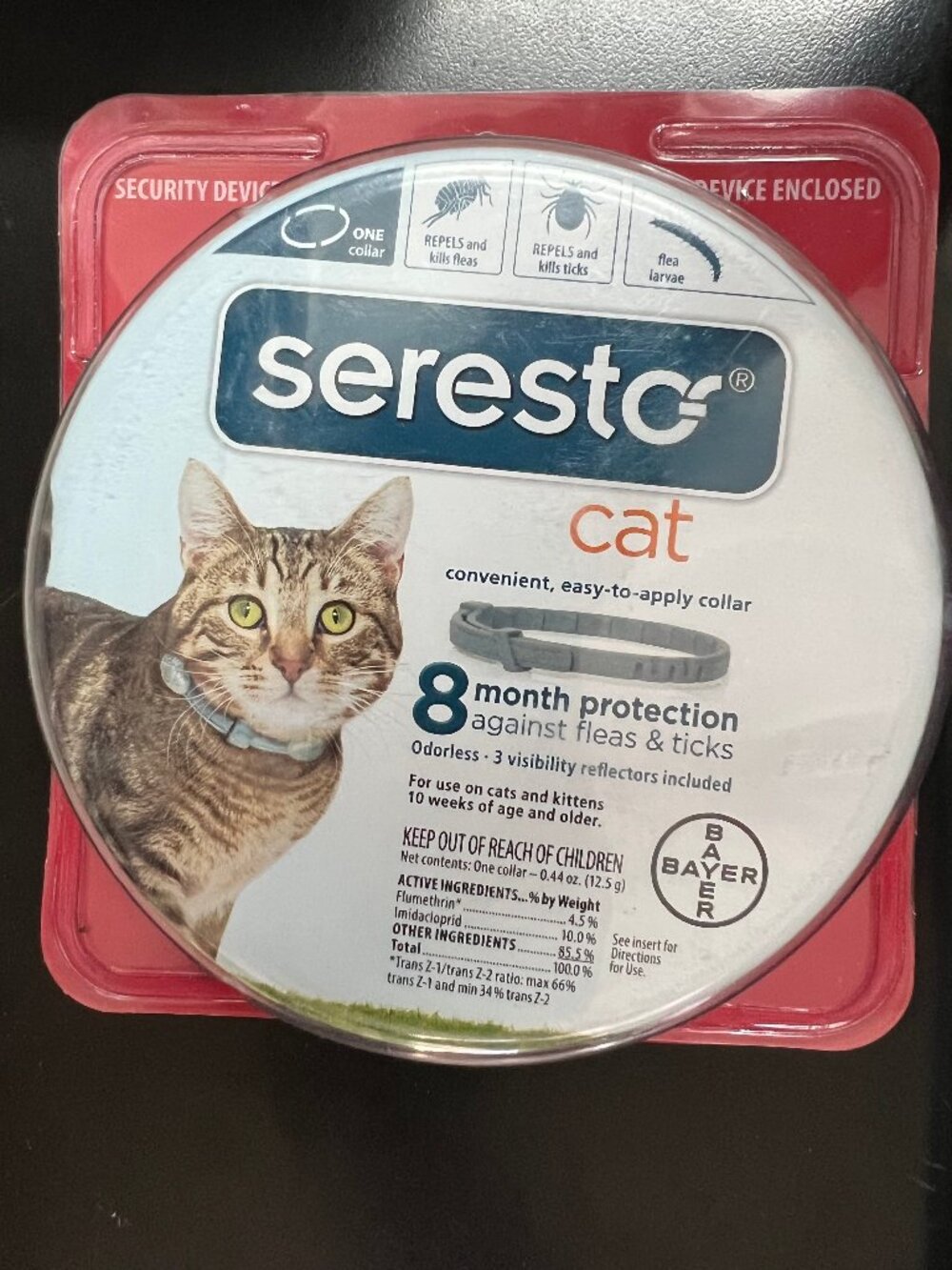 Bayer Seresto 8 Month Protection Flea and Tick Collar for Cat